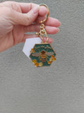 Save the Bees Enamel and Stained Glass Keyring