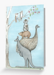 Native Animal Stack - Kangaroo, Emu, Wombat, Koala, Platypus, Kookaburras - Greeting Card