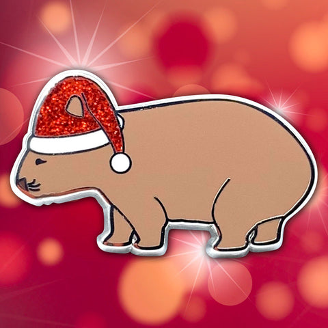 Christmas Santa Wombat Pin 