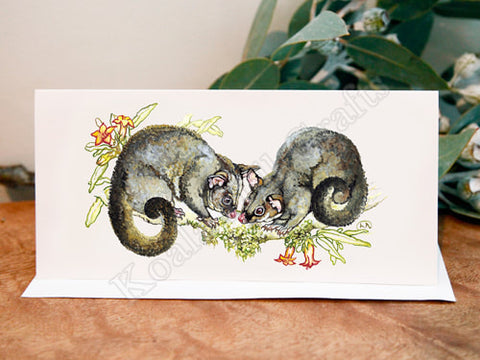 Moonlight Serenade - Brushtail Possums Greeting Card